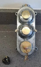 VINTAGE WALSALL FLAME PROOF 2 TWO GANG  LIGHT SWITCH FACTORY INDUSTRIAL LIGHTING