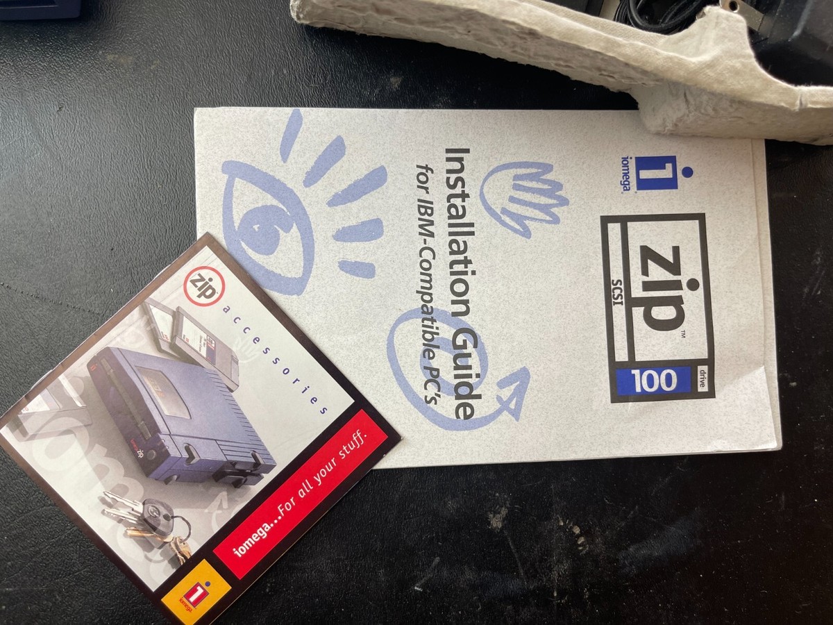 Iomega Zip 100 Zip Drive SCSI w/ Drivers, Power Supply