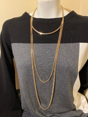 BCBGeneration Gold-Tone Curved Bar Necklace NWT