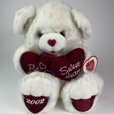 Dan Dee Be My Sweet Heart Valentine's White Teddy Bear Plush 20" Red Hearts 2002