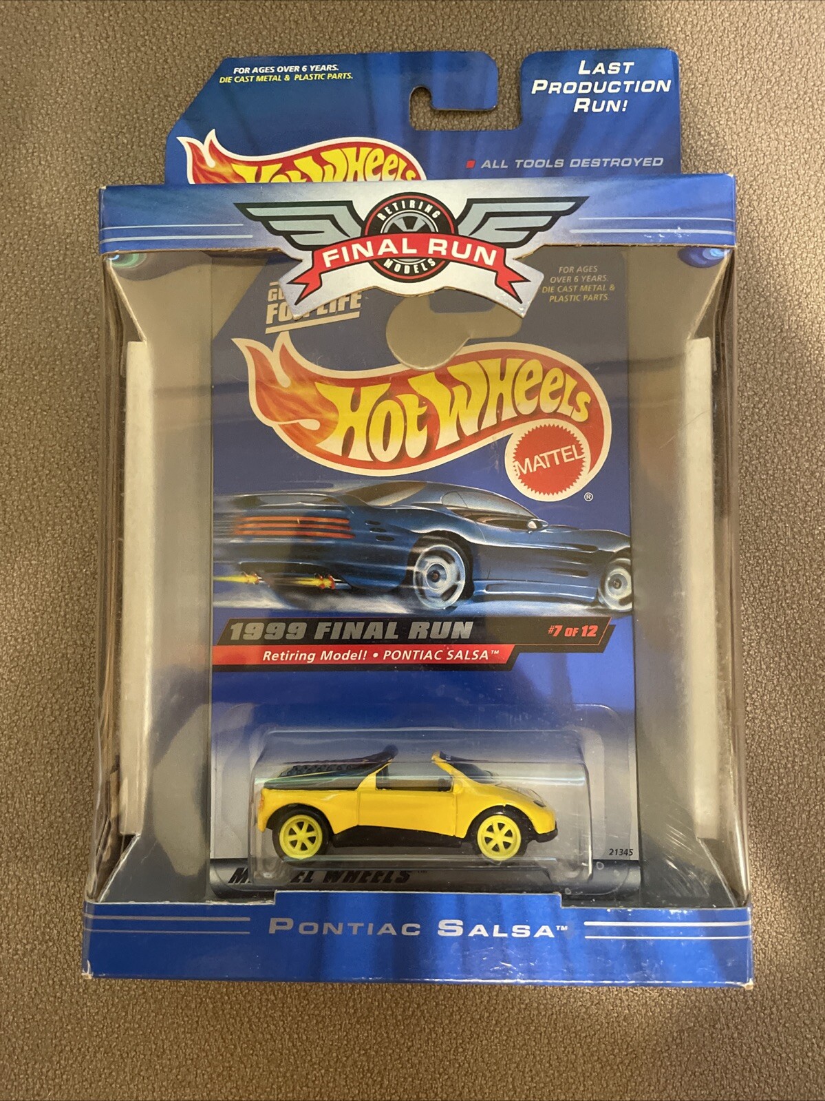 Hot Wheels 1999 Mainline Final Run Series Yellow Pontiac Salsa 1/64