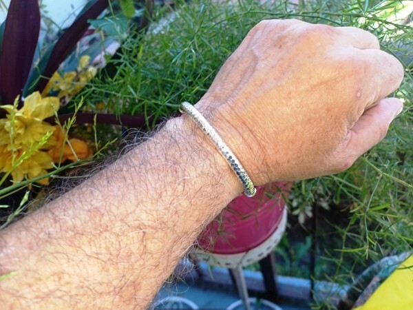 Solid Sterling Silver Bangle Bracelet 925 NICE 13… - image 4