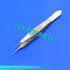 Ophthalmic Castroviejo Forceps 4" Suture 0.5mm Tying Tweezer 1x2 Micro Teeth New