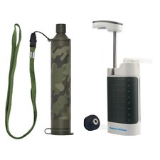 Portable Water Filter Straw Hand-Pump Purifier Filtration F Prepping/Emergency