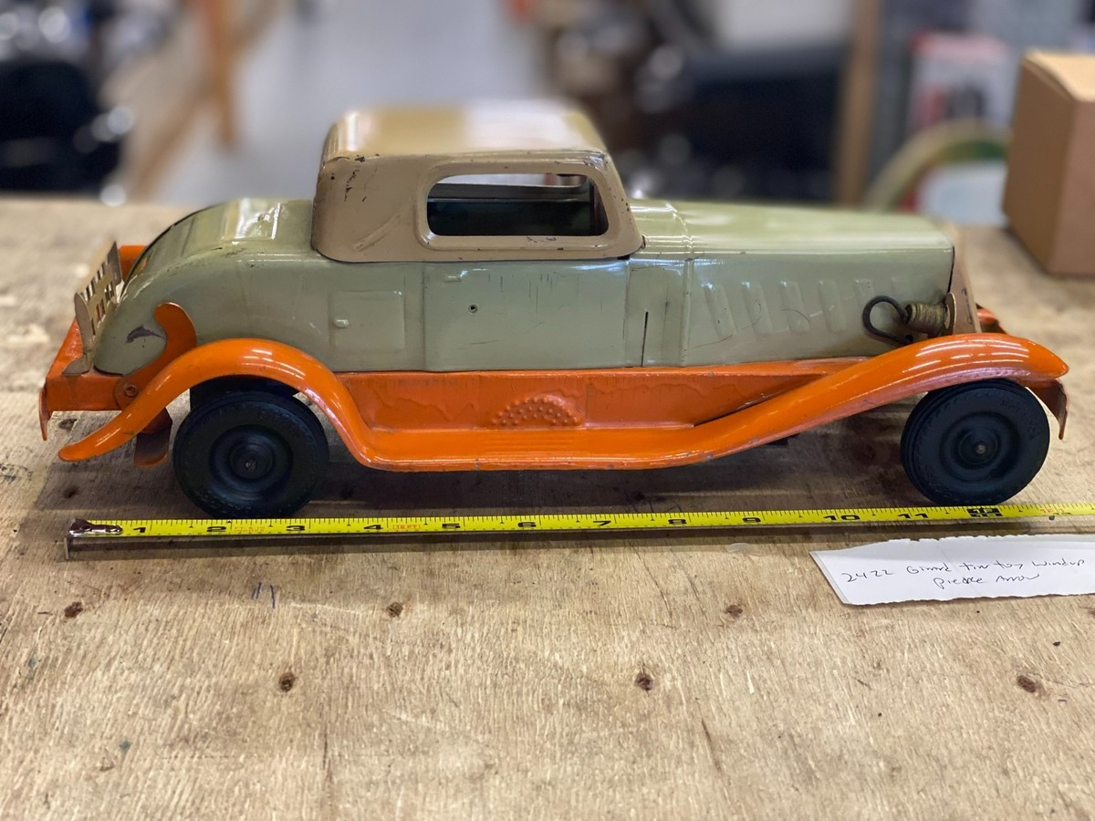 Antique Pierce arrow Girard Tin Toy Car Windup Vtg 13