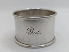 Antique English Sterling Silver Napkin Ring "Babs" name engraving, dated 1923