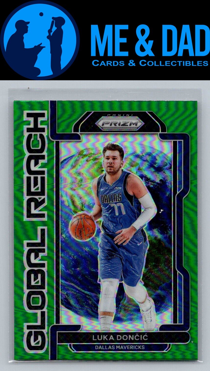 2021-22 Panini Prizm #4 Luka Doncic Global Reach Prizms Green Wave