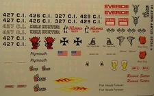 GOFER RACING STUFF SHEET #3 ASSORTED DECALS FOR 1:24 AND 1:25 SCALE MODEL CARS