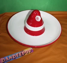 Peppermint & Pine Santa Belt Covered Chip N Dip Server Holiday Christmas Bowl