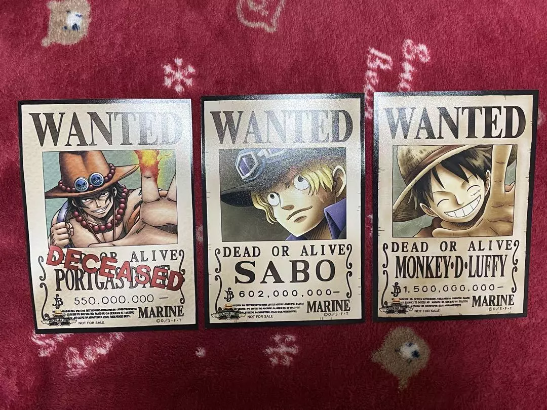 ONE PIECE Luffy Sabo Portgas D. Ace WANTED Poster Anime Manga Rare  Collection