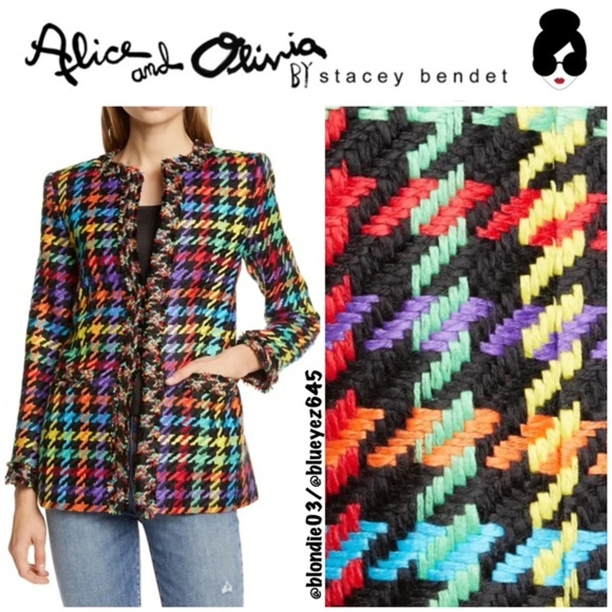 Alice olivia tweed hot sale jacket