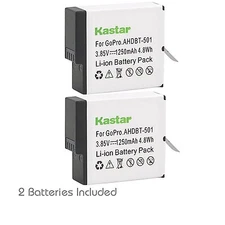 Kastar Battery for GoPro AHDBT-501 601 HERO 5 GOPRO5 AABAT-001 Sport Cameras