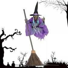 Halloween Decorations Outdoor - 6 ft Animated Hovering Witch Animatronics New