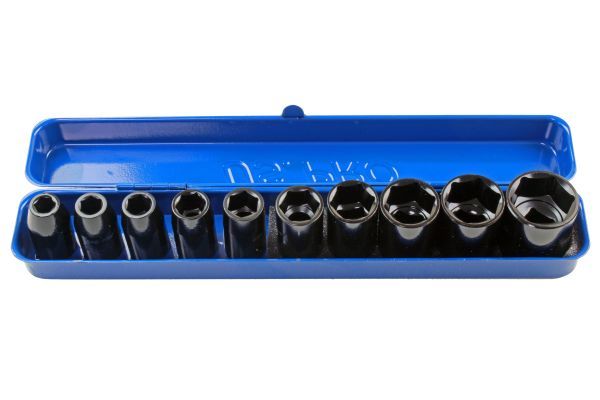 US Pro 10pc 1/2"" Drive Shallow Impact socket set metric 9mm to 27mm 1396