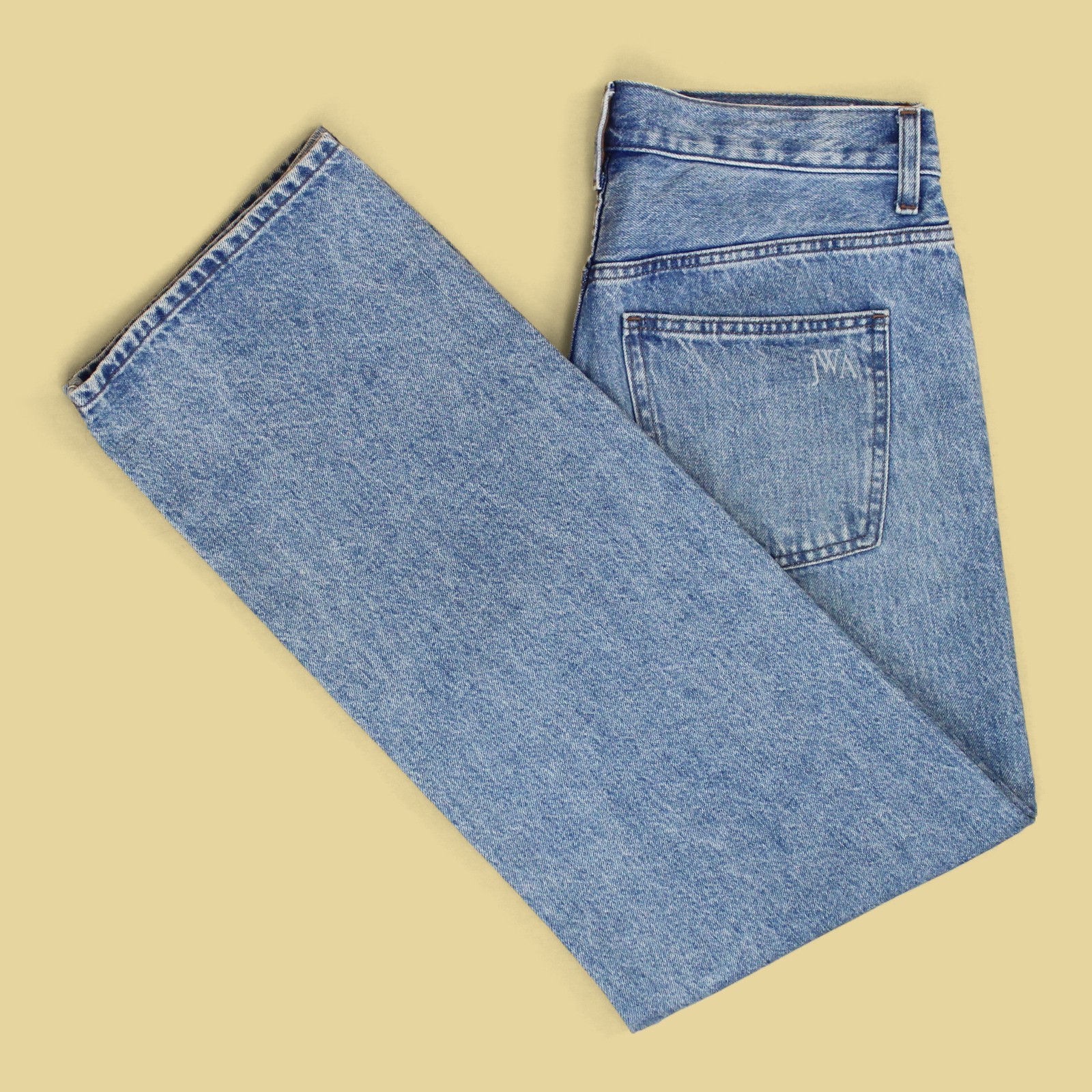 Uniqlo x JW Anderson Light Faded Stonewash Cotton Denim Wide Leg Jeans 28