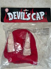 TOTS RED DEVIL KNIT CAP WITH HORNS HEADPIECE HALLOWEEN COSTUME MATT115