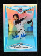 2008 Bowman Draft Prospects Chrome Refractor 300/500 Wilmer Flores Auto 6yz
