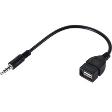 3.5mm 1/8 inch AUX Audio Plug Male to USB 2.0 Female OTG Adapter Converter ...