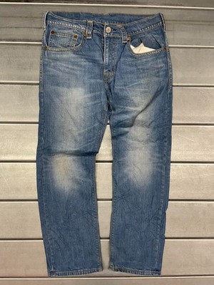 Levis 504 Jeans Mens 34X31 Blue Medium Wash Denim Straight Leg 100% Cotton