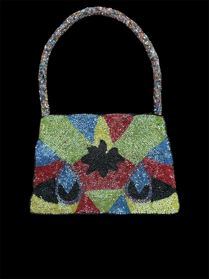 Mini Bolso de Hombro Estrella Multicolor Formal Completamente Cuentas De Colección Foto 2 de 4