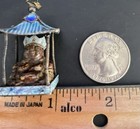 ANTIQUE CHINESE EXPORT ENAMEL PAGODA  with CARVED TIGER EYE BUDDHA  SILVER — photo 10