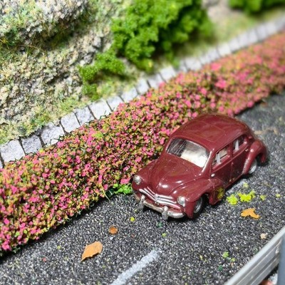 3x Simulation Strauch Moos-Schwamm Streifen Miniatur Heckenrand Art Deco