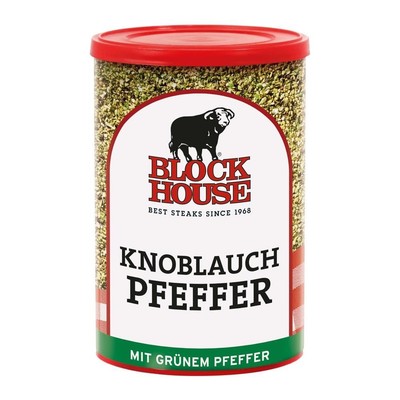 Block House Knoblauch Pfeffer in Restaurantqualität Pepper  - 200 Gramm Dose