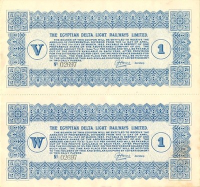 Egyptian Delta Light Railways Limited Pair - Foreign Bonds