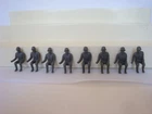 Marx  Desert Fox / Complete Matched Set of 8 Seated Dark Grey Germans