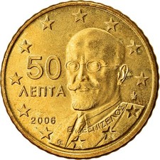 [#766299] Griechenland, 50 Euro Cent, 2006, UNZ, Messing, KM:186