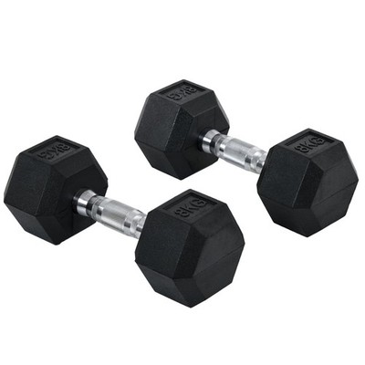 HOMCOM Sechseck Hanteln Set Gewichtheben Übung für Heimfitness 2x8kg