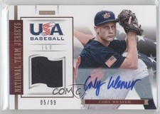 2012 USA Baseball National Team 15U Jersey Signatures 5/99 Coby Weaver Auto 0a1