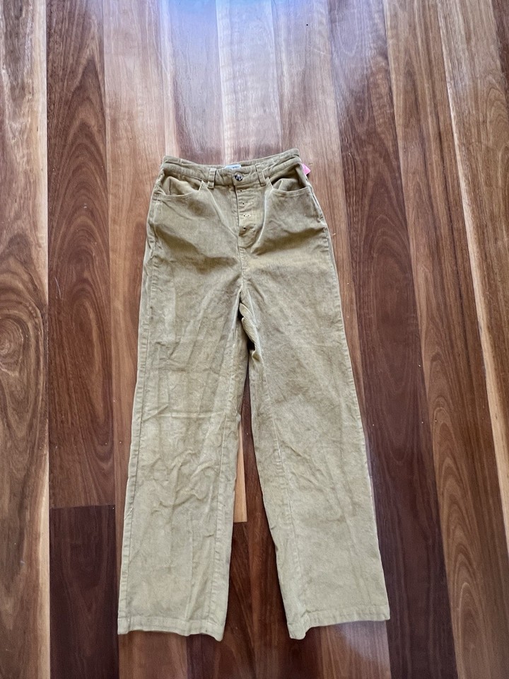 Billabong Womens Size 6 Mustard Corduroy Pants Straight Leg Pants