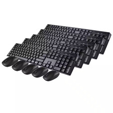 Wireless Multimedia Keyboard and Mouse Combo, Black plus (5-Pack)