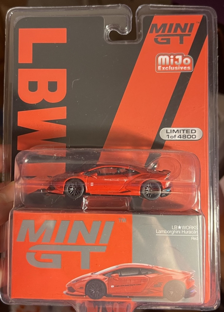 1/64 MINI GT LB WORKS LAMBORGHINI HURACAN RED LHD MIJO EXCLUSIVES