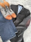 Holland Esquire Black Great Details Wool Blazer Jacket 38R Saville Uk England — photo 1