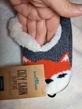 Northeast Outfitters Cozy Cabin Aloe GrayOran Slippers Youth Shoe Sz SM 10-4 NEW