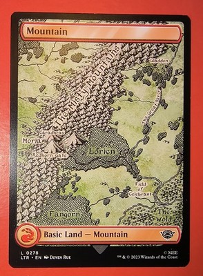 MTG: MAGIC, MOUNTAIN, LAND. 0278 REGULAR FINISH,NM, LORD OF THE RINGS, LTR