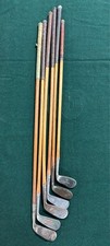 S3 Lot 6 Antique Vtg 30s Hickory Shaft Golf Club Set Wright Ditson Marathon