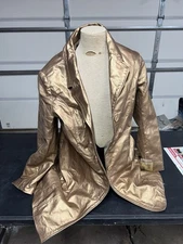 METROSTYLE Gold Genuine Leather W Jacket/Coat Size 18 NWT