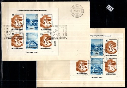 /// HUNGARY 1973 - 2 FDC - PERF+IMPERF - MAP - EUROPA