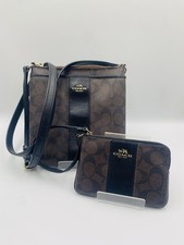 Coach Brown And black Crossbody Bag With Matching Wristlet