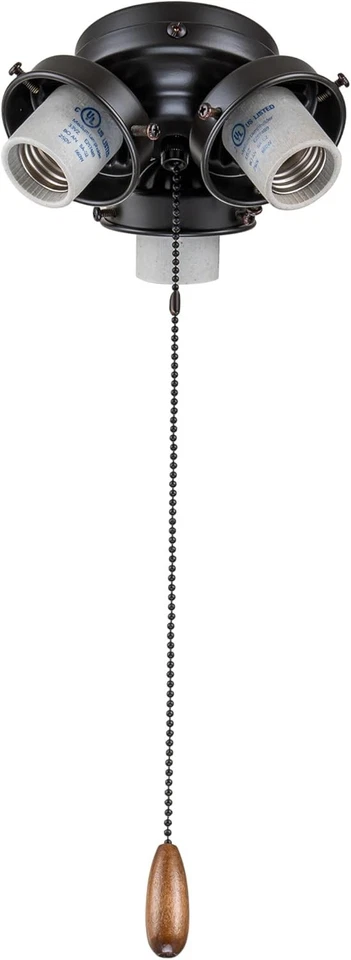 High-Efficiency Oil Rubbed Bronze Ceiling Fan Light - 800 Lumens, Three Lights - Image 3 of 4