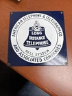Vintage Bell System Long Distance Telephone Porcelain Sign