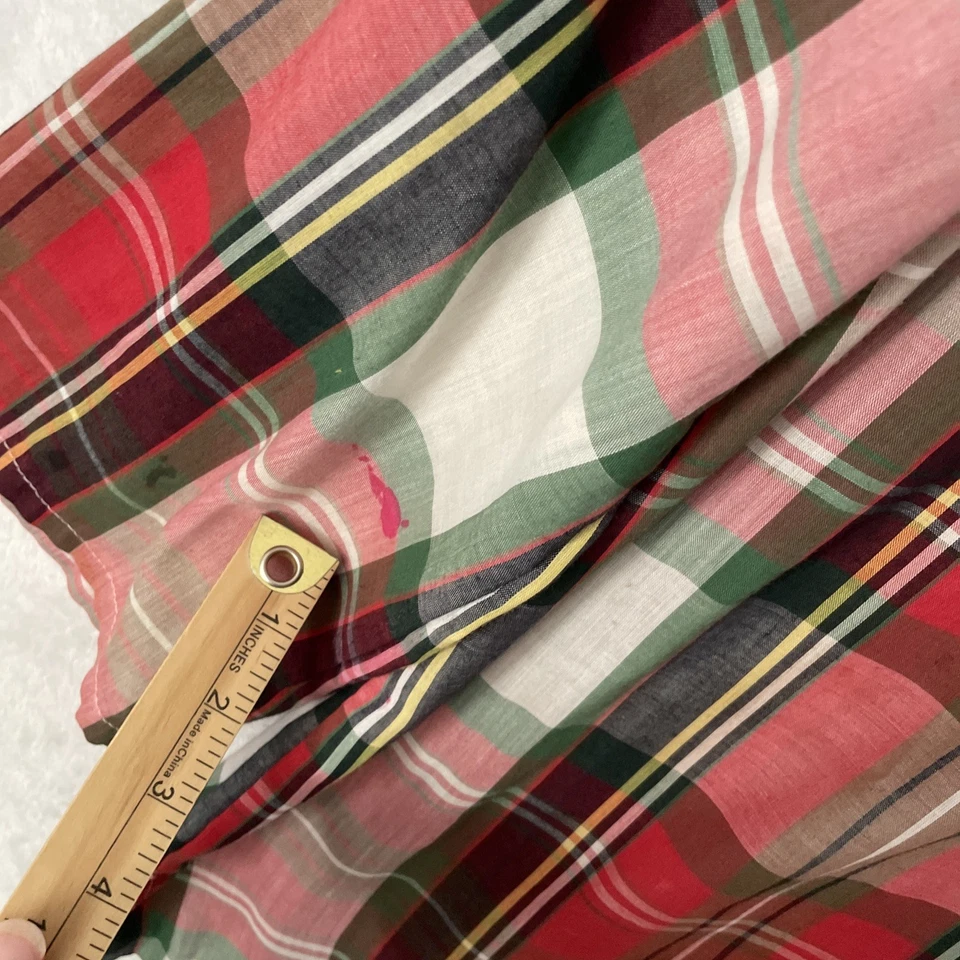 Blusa Top Mujer Esquina Informal Rojo Cuadros Mediana Algodón De Colección Años 60 Manga Larga Foto 4 de 4