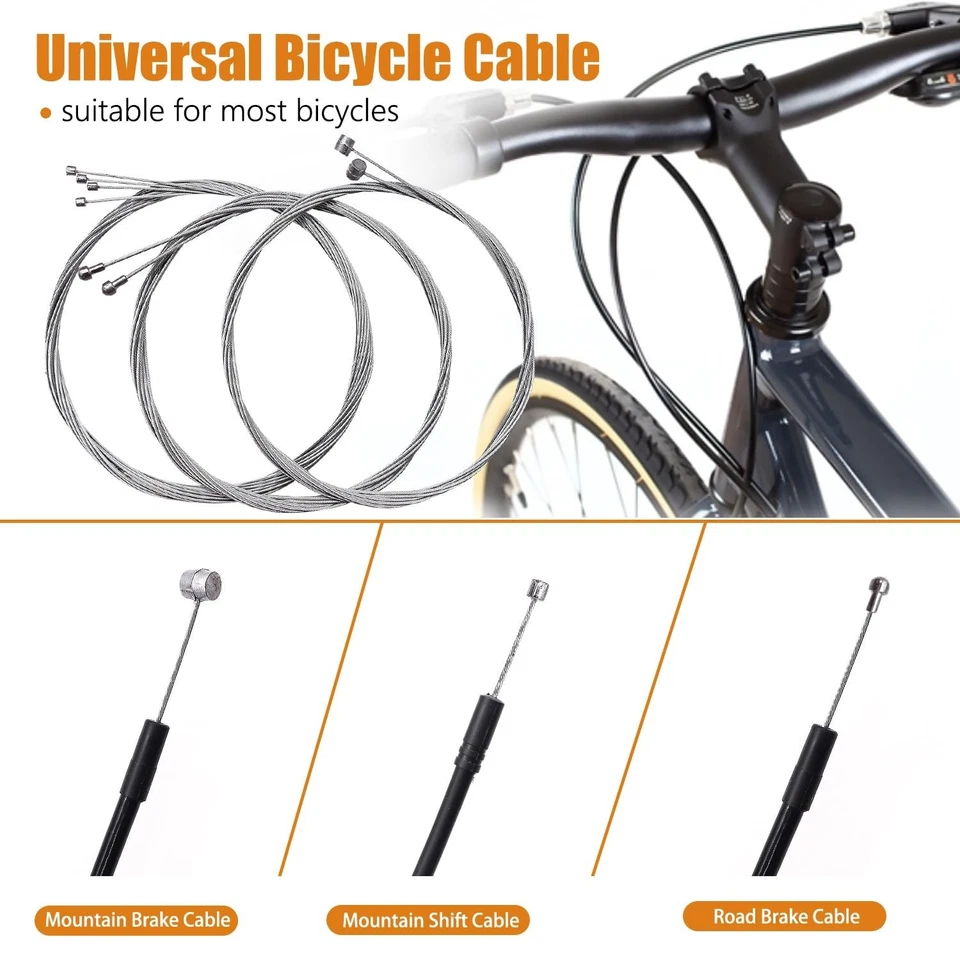 Mannk Universal Bicycle Cable Kit - Shift & Brake Cable Housing with End Caps... - Image 3 of 4