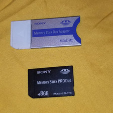 Sony 8gb Memory Stick Pro Duo Memory Card Magic Gate  Sony Duo Adapter
