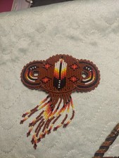 Beaded Hair Barrette Feather