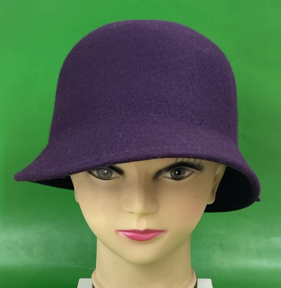 Sombrero cubo Croft & Barrow mujer lana arte floral flor púrpura Foto 2 de 4