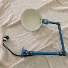 Vintage Ajusco Loc Industrial Articulating Work Bench Shop Light Tested & Works